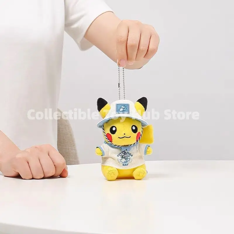 Genuine Pokemon Pikachu Plush Keychain Tokyo Bay Limited Authentic Backpack Bag Charm Soft Stuffed Doll Anime Fans Decoration