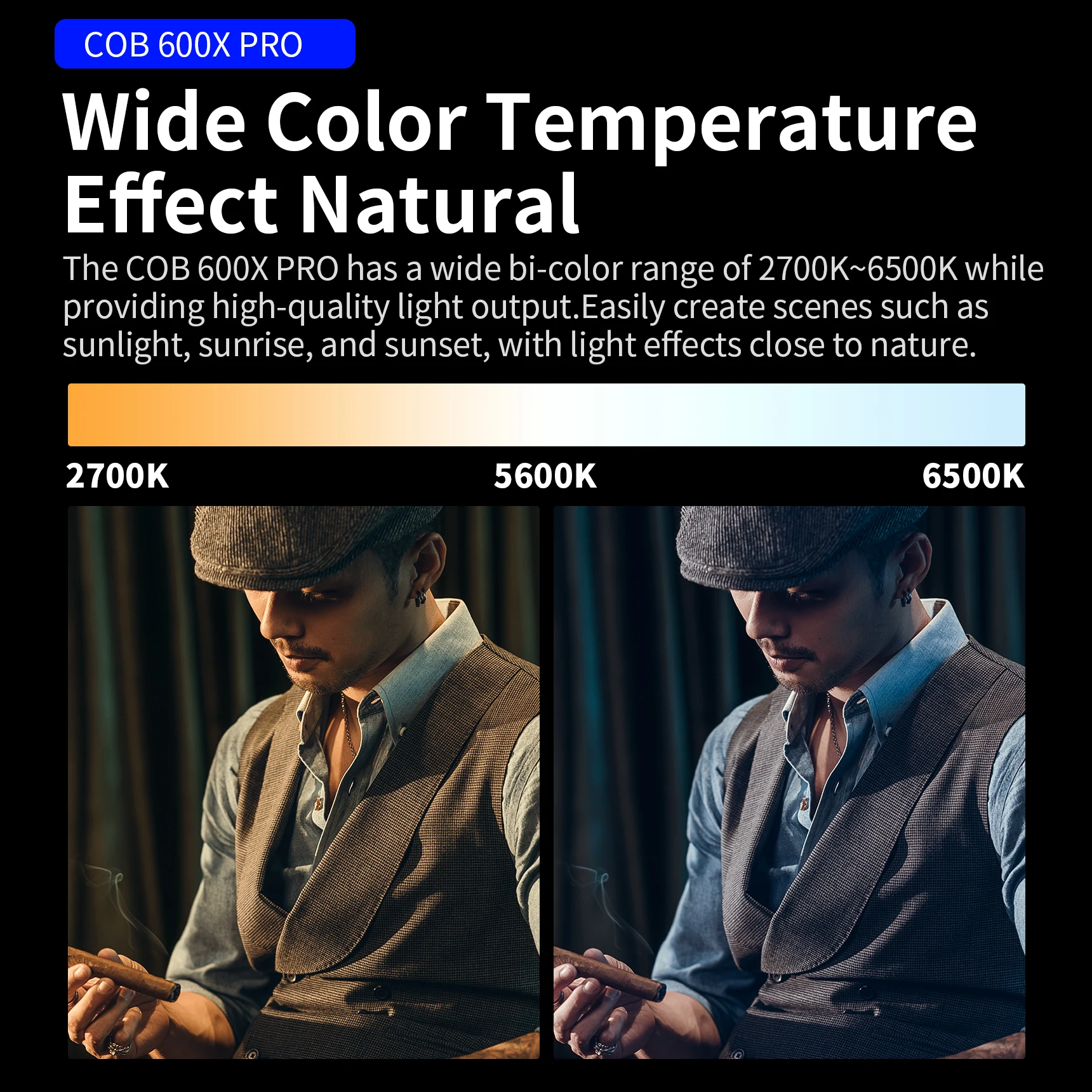 Selens 600W PROライト バイカラーCOB 2700K-6500K スポットライト Bluetooth制御 写真スタジオ ライブ配信 ビデオ撮影用