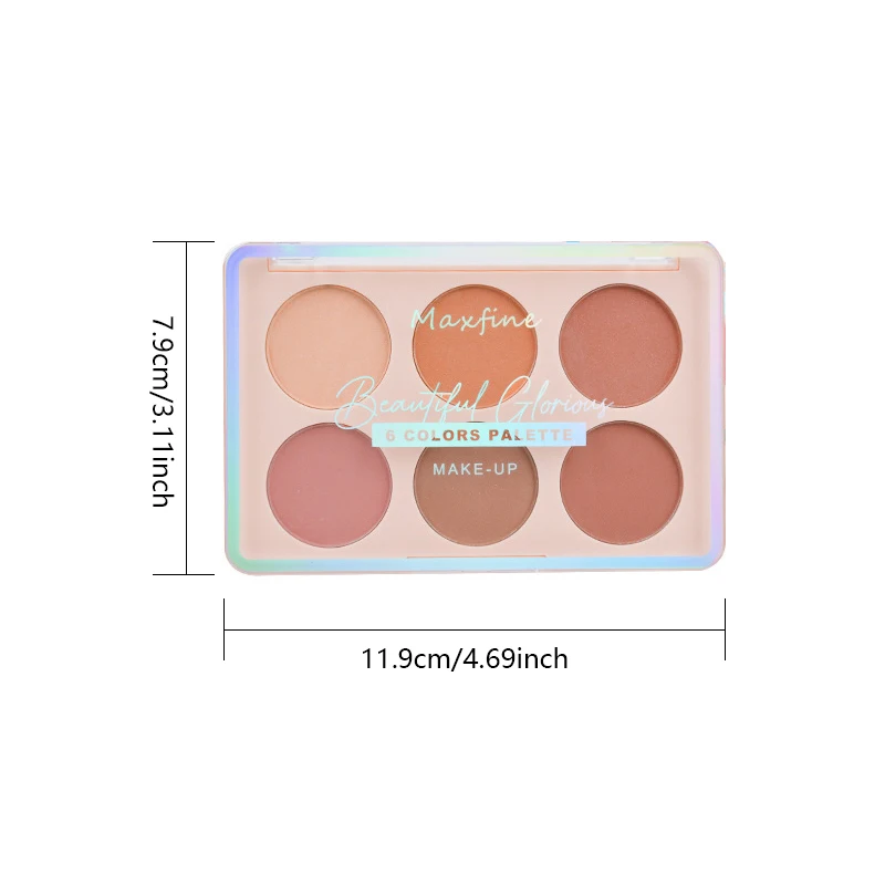 Six Color Oowder Blusher High Gloss Facelift Plate With Long Effect Rendering And Anti Sweat Makeup Not Easy To Be Smudged