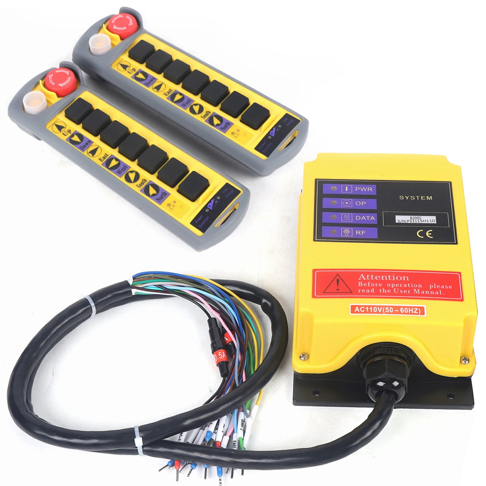 Hoist Crane Radio Remote Control System Crane Wireless Lifting Machine 2 Speed 6 Channel Control 2 Transmitter 100M Distance