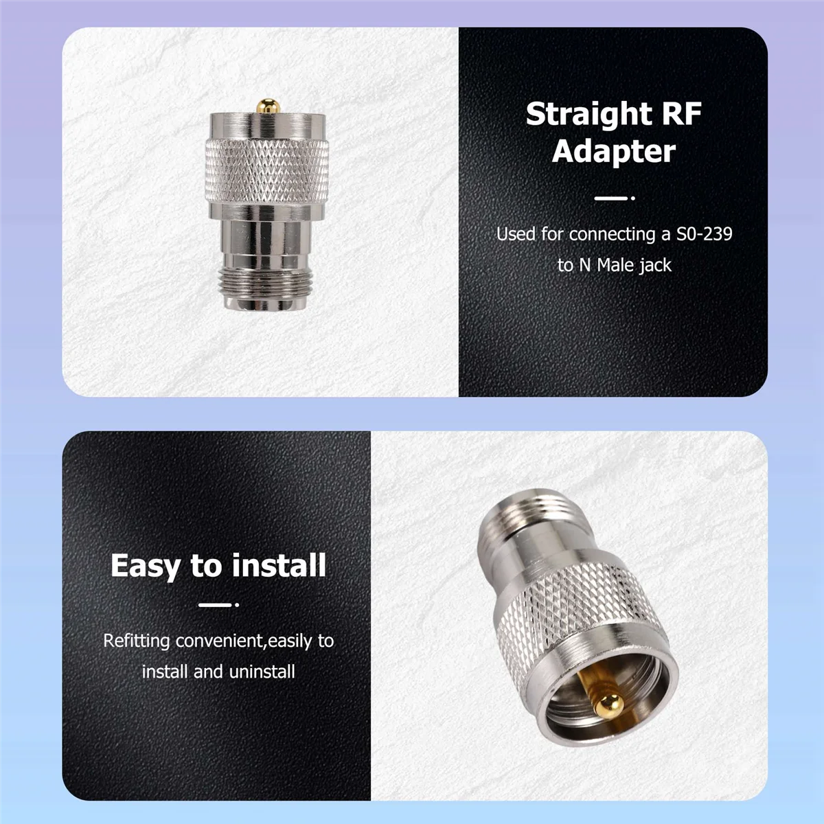 

A71P UHF Male PL259 to N Female M/F Straight Coax Adapter