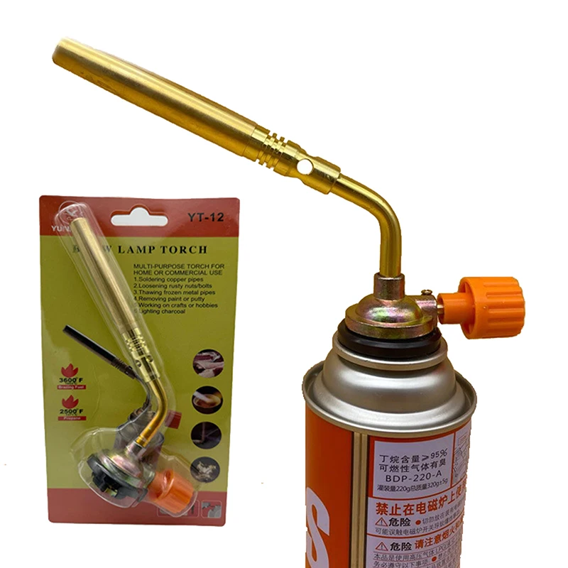 1PC Outdoor Camping BBQ Portable Soldering Heat Gun Butane Burner Welding Gas Torch Flame Gun Brazing Flamethrower·