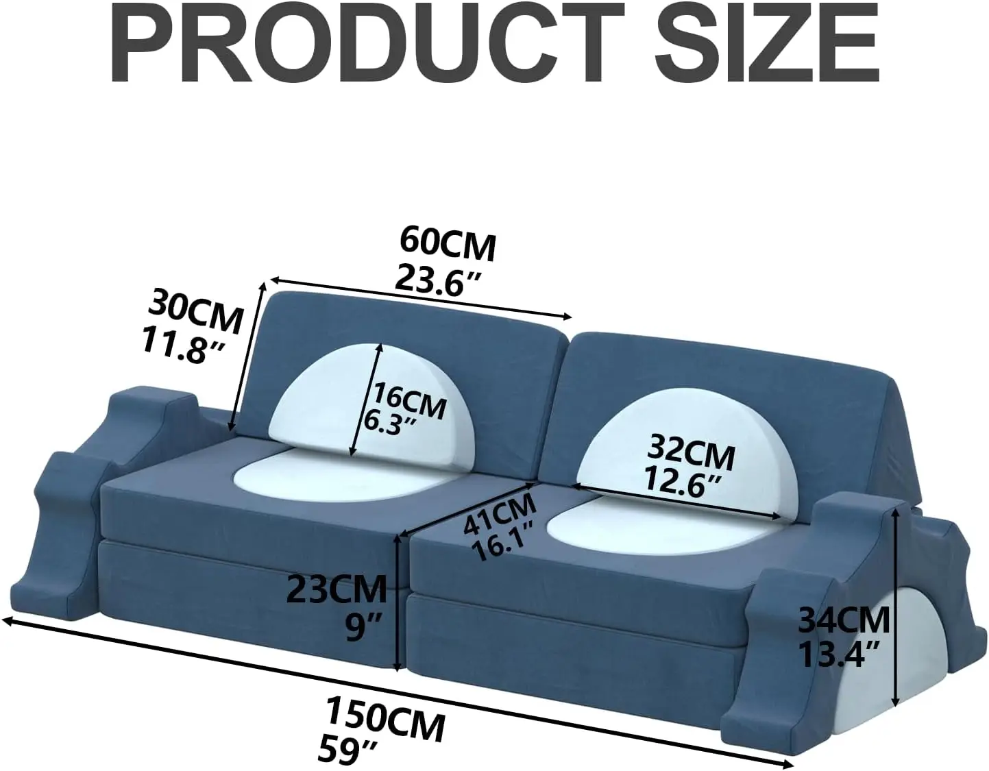 14  Modular Kids Play Couch, Nugget Couch Building Fort, Child Sectional Sofa, Toddler Versatile Couch for Playroom Bedroom, Con