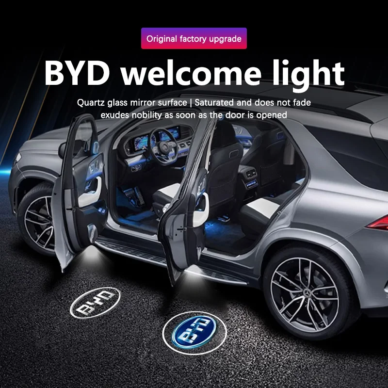Car Led Projector Door Welcome Light For BYD EV Song PLUS Han DM Qin PRO Seal EA1 2020-2024 2023 BYD Car Accessories