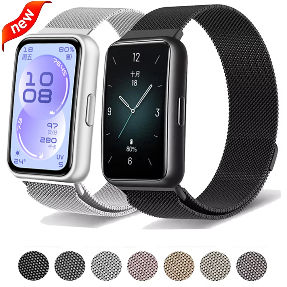 Metall-Milanese-Magnetarmband für Huawei Band 11 Pro Sport Ersatzarmband Uhrenarmband für Huawei Band 11 10 9 8 Zubehör
