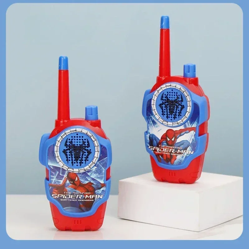 2pcs Spiderman Walkie Talkies Set Kid Walkie Radio Interphone Cartoon Outdoor Phone Game Parent-child Toys Children Xmas Gifts