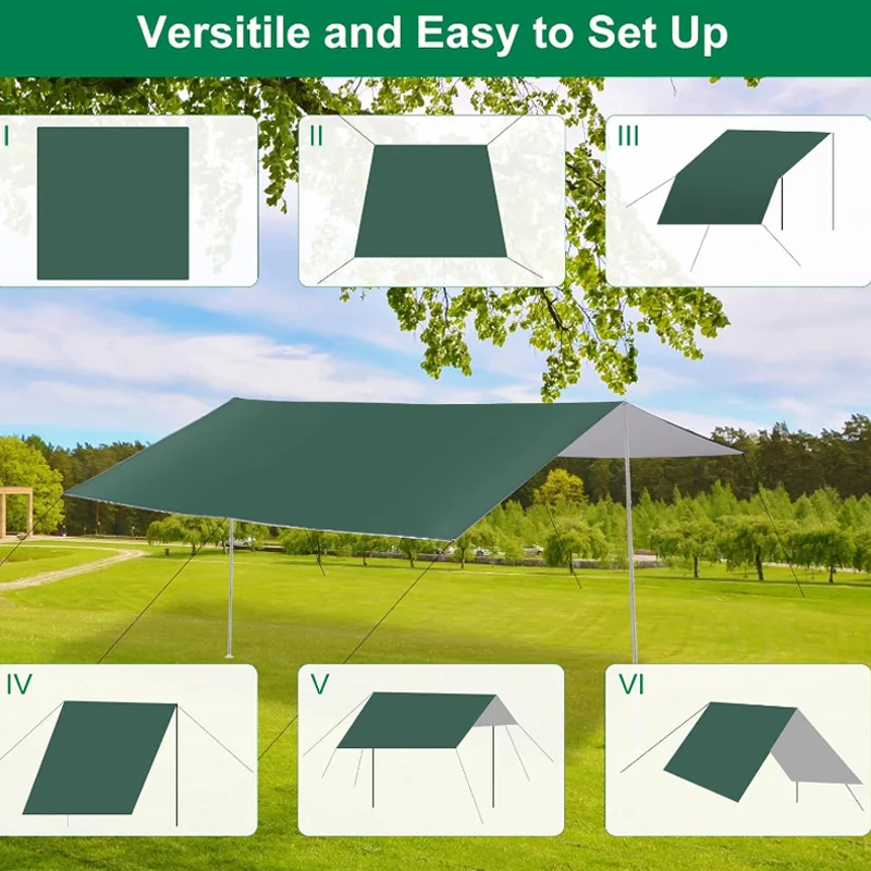 Wasserdichte Camping-Plane für draußen, Sonnenschutzdach für Picknicks, Wandern, Camping, Tailgating und andere Outdoor-Aktivitäten. – Detail 5