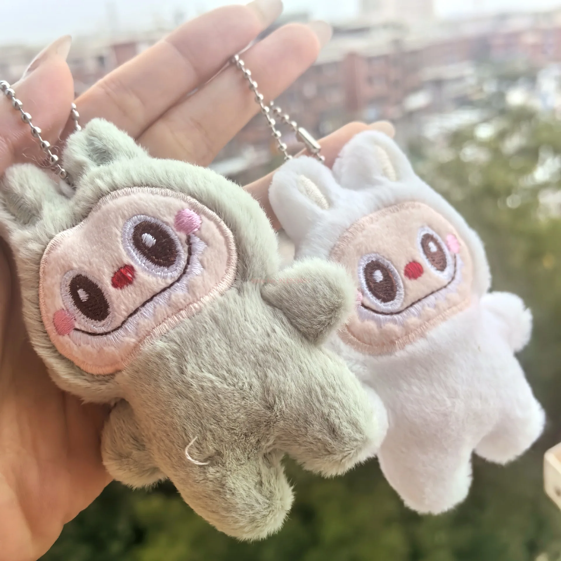 30 pièces Labubu peluche porte-clés pendentif mignon porte-clés suspendu décoration boîte aveugle cadeau porte-clés mignon enfants filles cadeau d'anniversaire