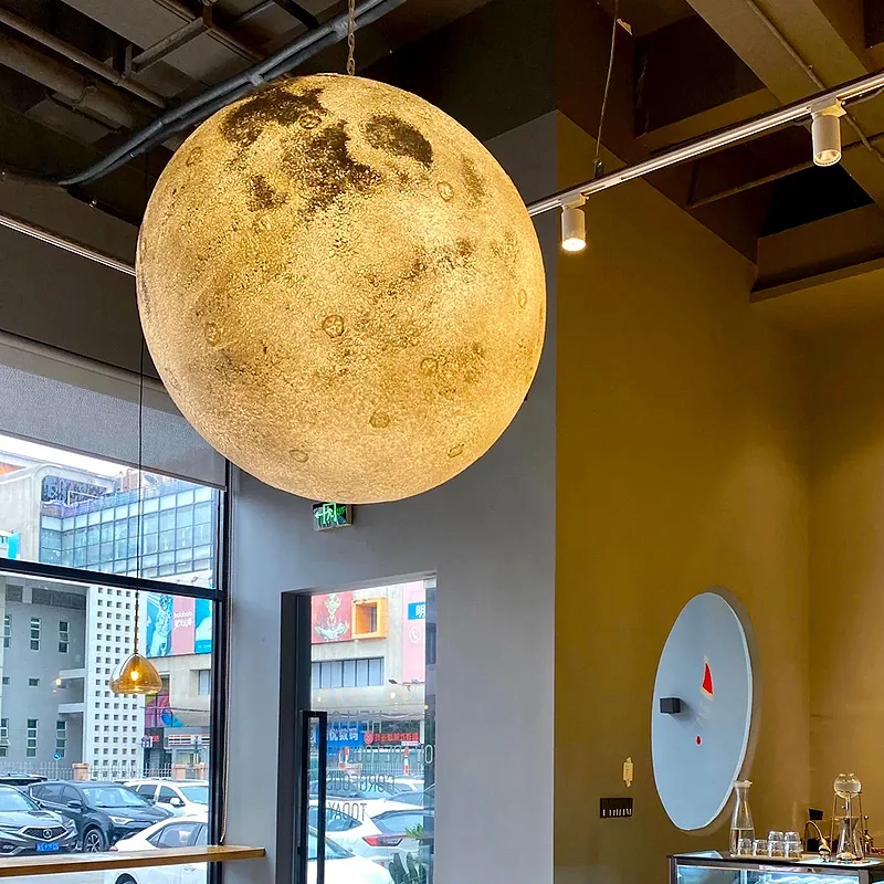 

3D moon lamp large ball lamp creative bar shop catering commercial planet lamp outdoor camping moon chandelier