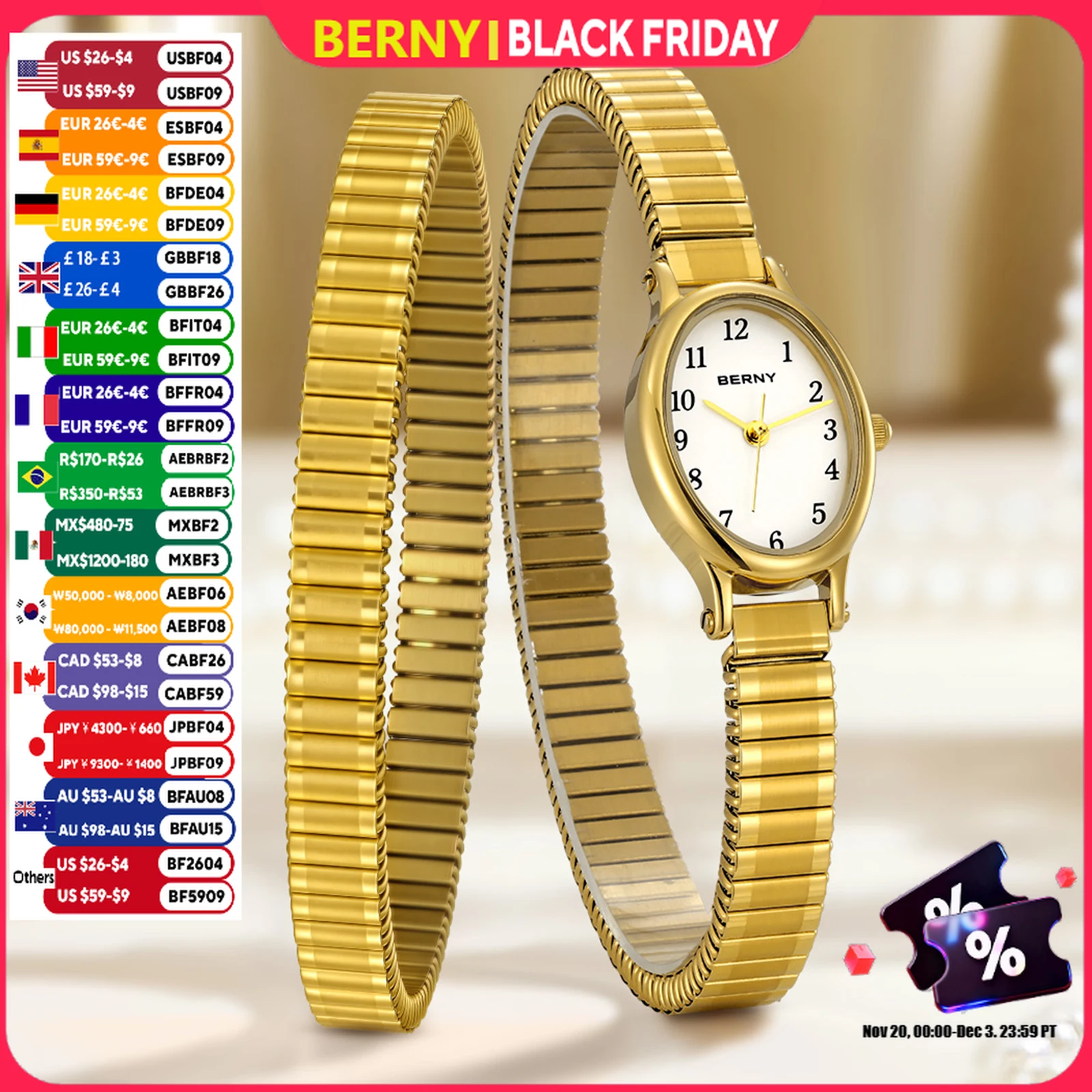berny-luxury-women's-watches-golden-stretch-bangle-elegant-dress-ladies-watch-elastic-band-easy-read-wristwatch