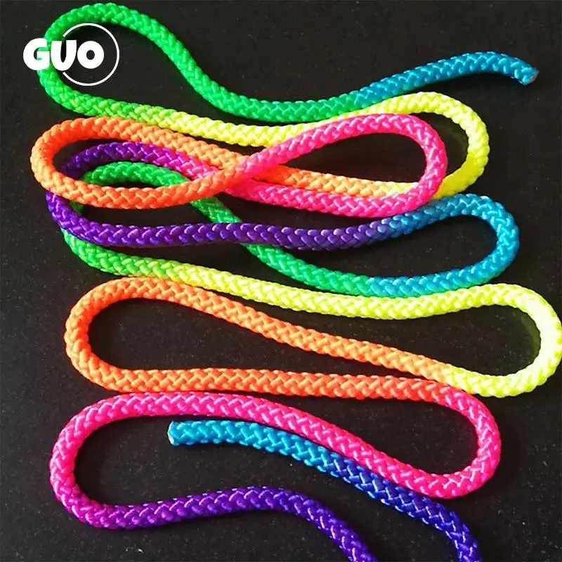 Competition Yoga Indoor Outdoor Training Rainbow Colour Polyester Exercise Fitness Artistic Gymnastics Jump Rope For Sports