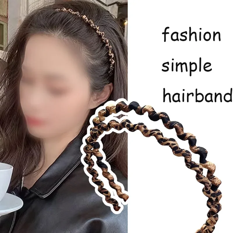 Fashion Retro Leopard Waves Headband For Women Sports Yoga Wash Face Hair Band Head Hoops Headwear Hairband Hair Accessories