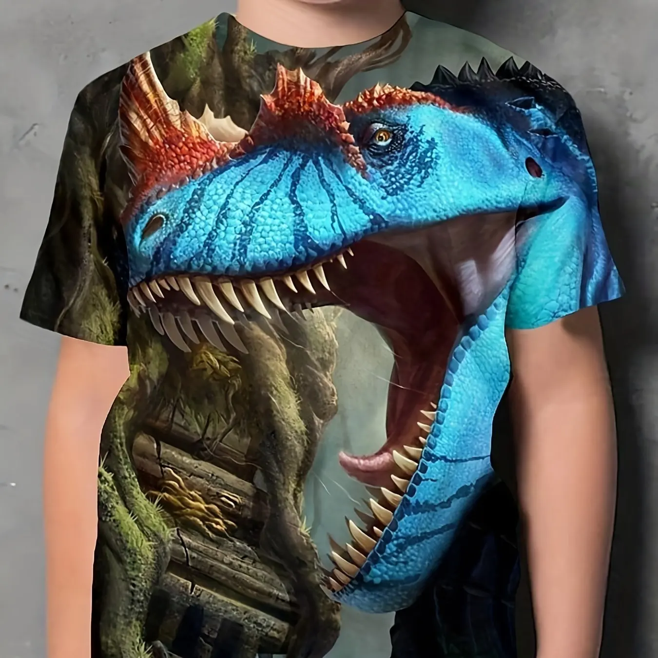 Mode Kleurrijke Dinosaurus 3d Print Kids Meisje Jongen Creatief T-Shirt Casual Korte Mouw Tops Tee Kinderkleding Zomer