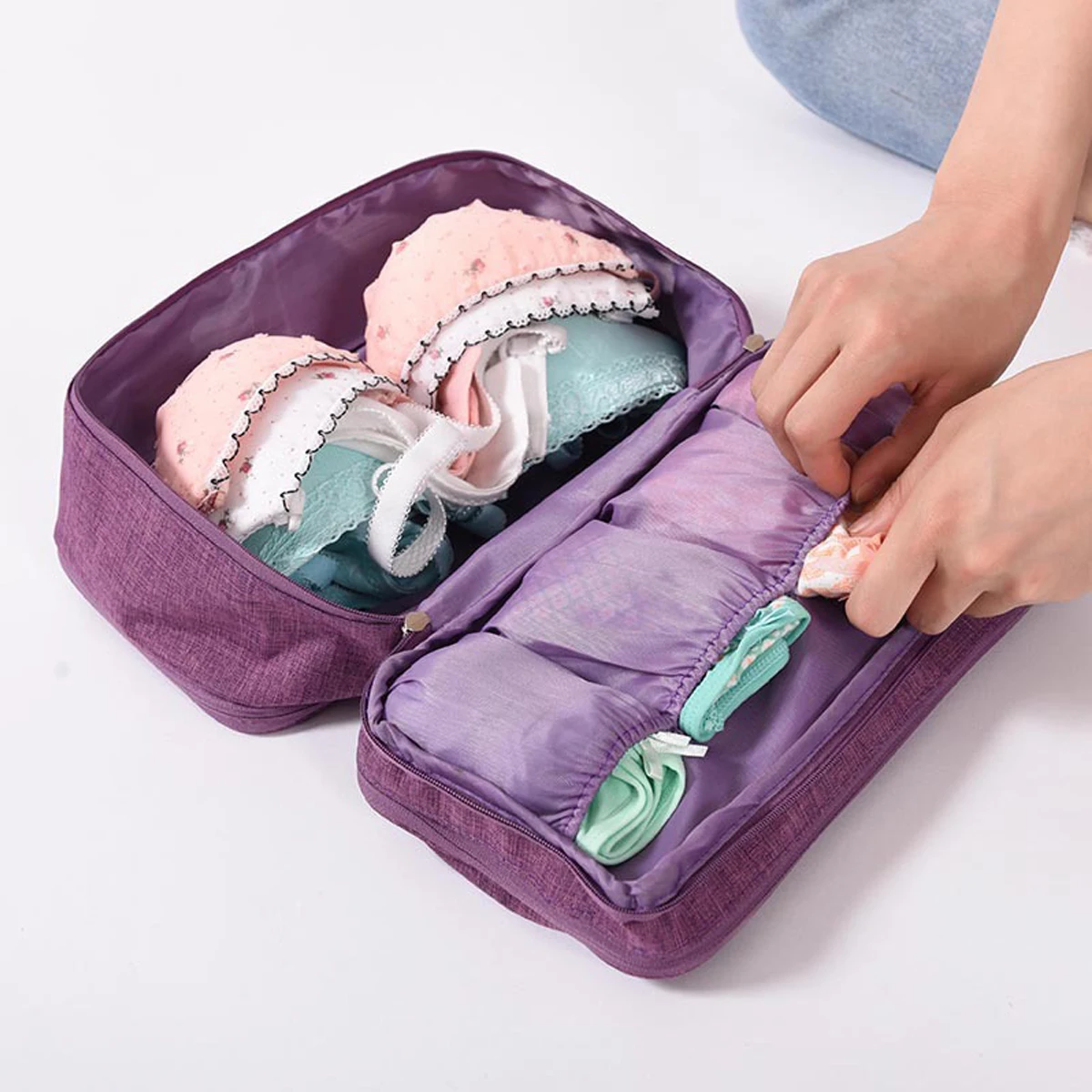 Travel Portable Underwear Storage Bag Multifunctional Storage Bag for Bras Socks Waterproof Bathroom Wash Bag Makeup Organizer