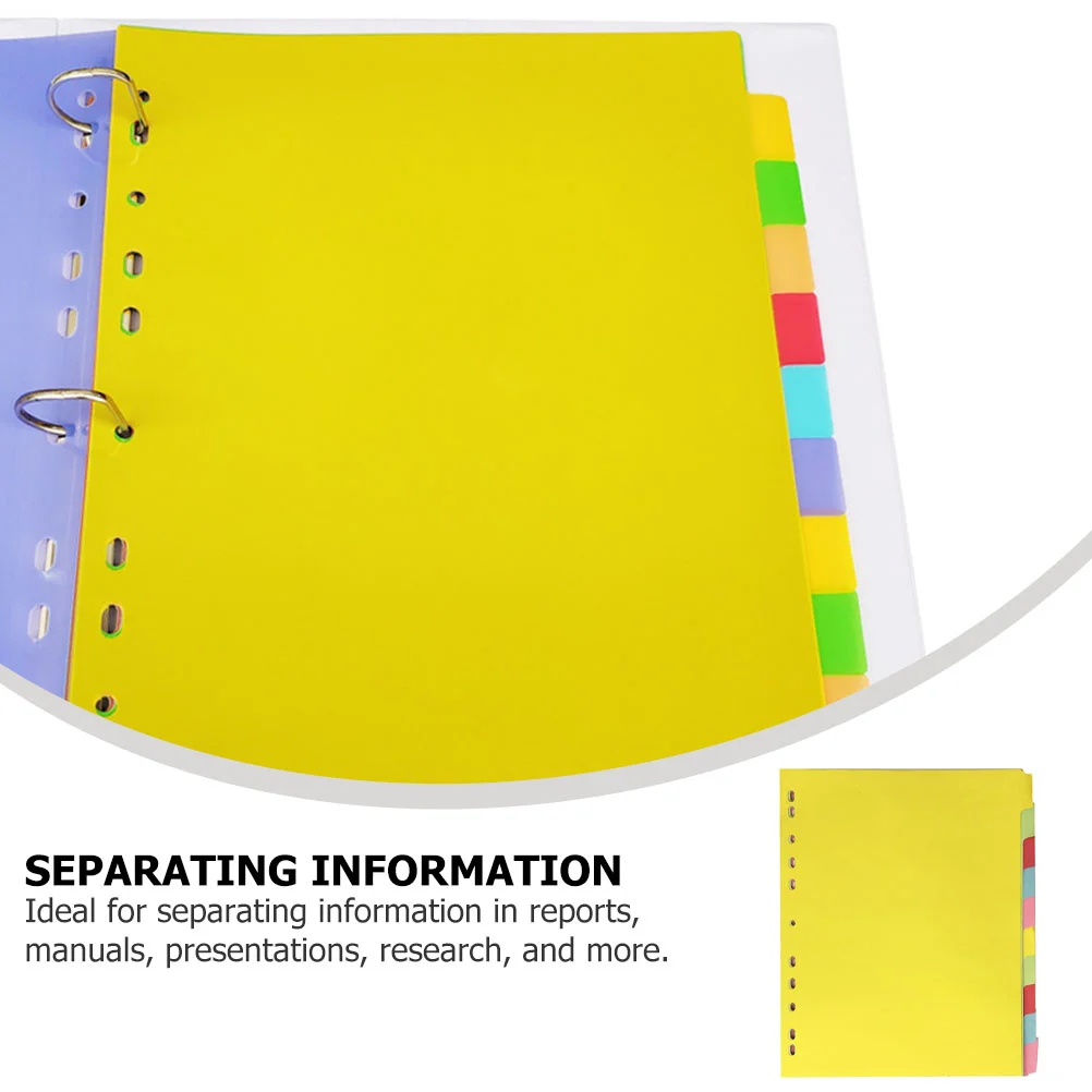 Color Sort Paper 11 Holes Index Dividers A4 Classified Labels Colored Indexing Cards Tabs