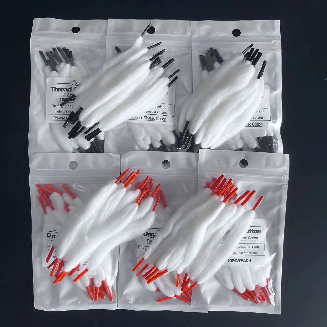 Original 10/3Pack Premium Organic Cotton Wool MTL/DL/MESH/BB Billet/BoRo Thread ShoeLace Cotton 2.5/3mm Repair Tools