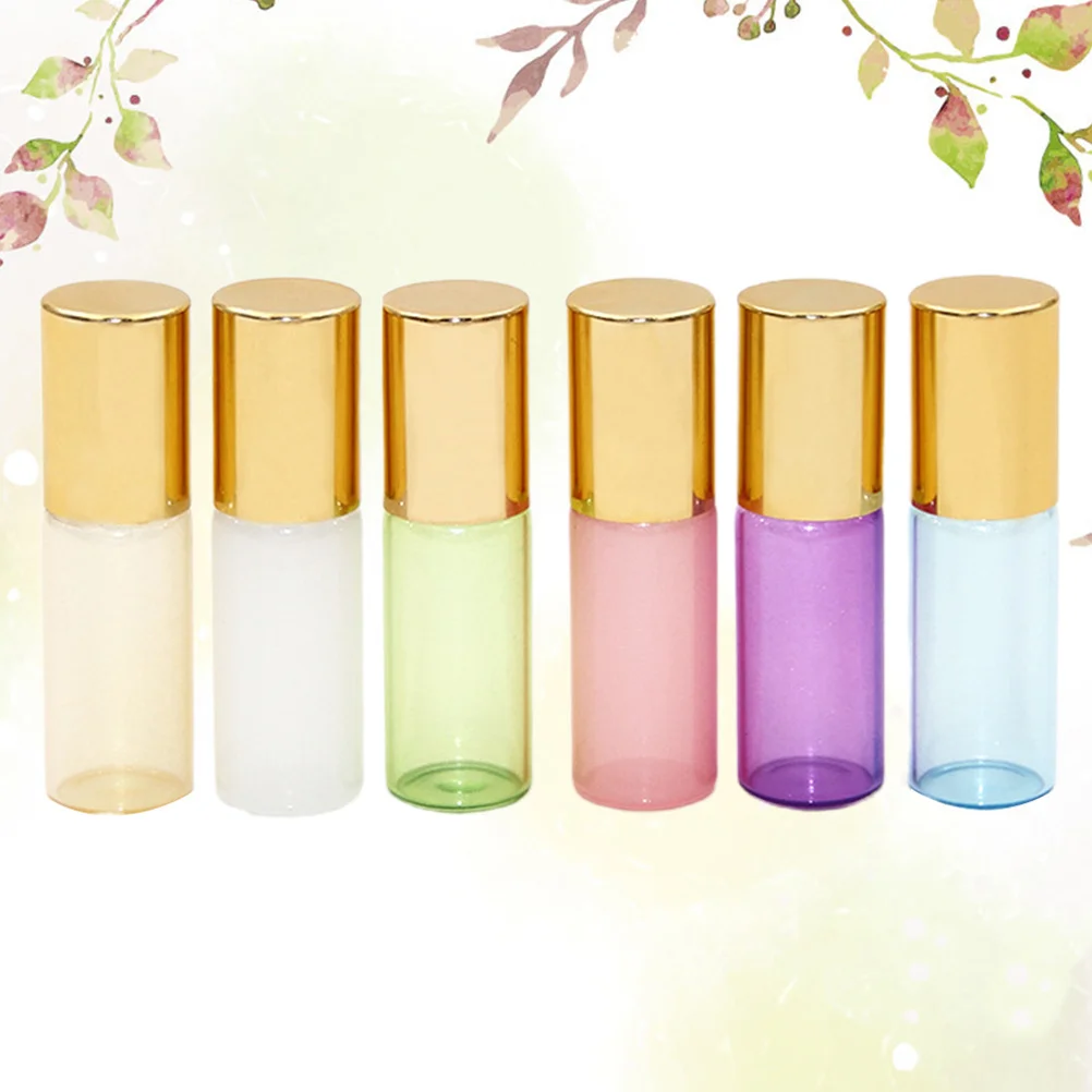 6Pcs 3Ml Roll-on Bottle Glass Essential Oil Bottle Portable Subpackaging for Travel Refillable Leak-Proof Design