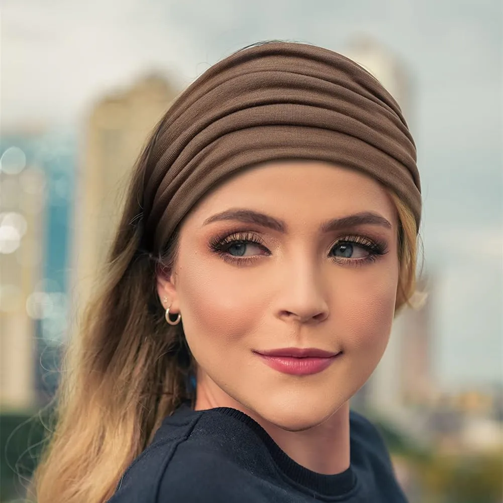 Szerokie opaski dla kobiet duża Turban opaska do włosów Boho skręcona opaski do włosów Sport Stretch antypoślizgowe akcesoria do włosów