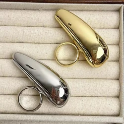 Trendy Metal Smooth Geometric Big Teardrop Chunky Rings for Women European and American Personality Exaggerated Retro Jewelry