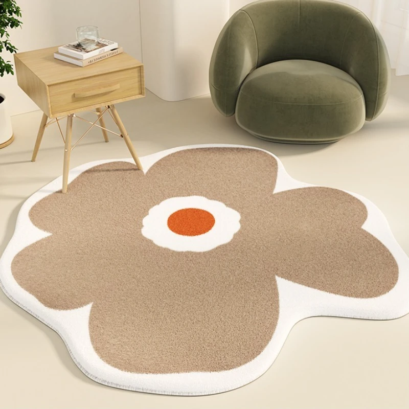 

Special-shaped Floral Bedside Fluffy Carpet Soft Comfortable Living Room Floor Mat Bedroom Carpets Home Decorative Table Rugs