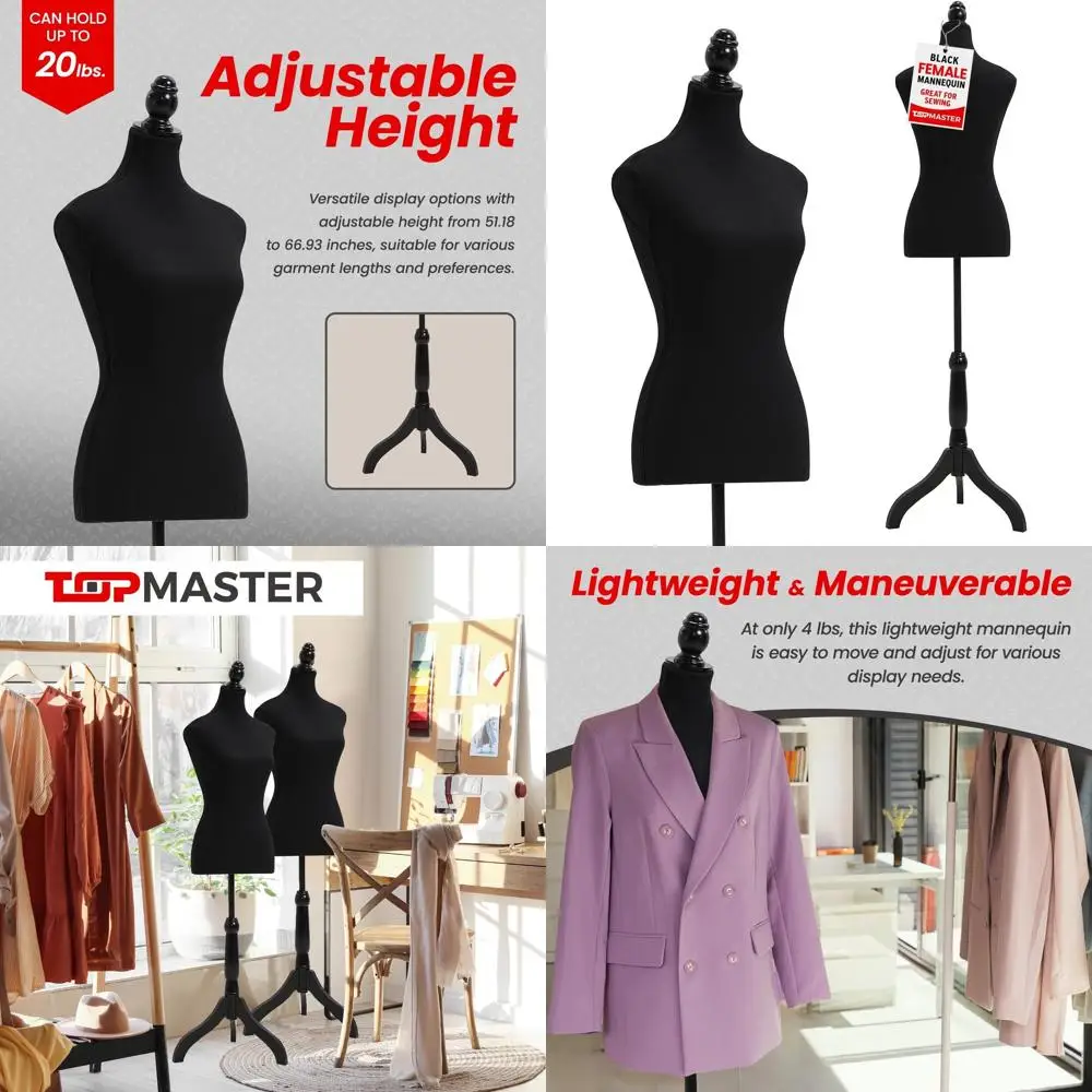 

Регулируемый по высоте манекен с прочной тканевой и холщовой конструкцией, деревянным основанием, компактной шириной плеч, легкий, для тяжелых условий труда.