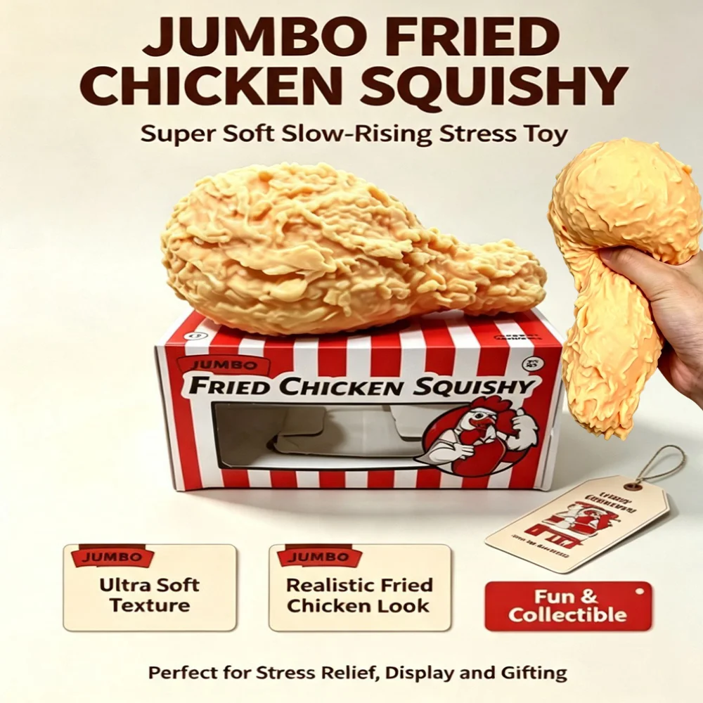Cute Fried Chicken Leg Squeeze Toy Slow Rising Sensory Fidget Soft Squeeze Toy Stress Reliever Kids Adults Kawaii Gift