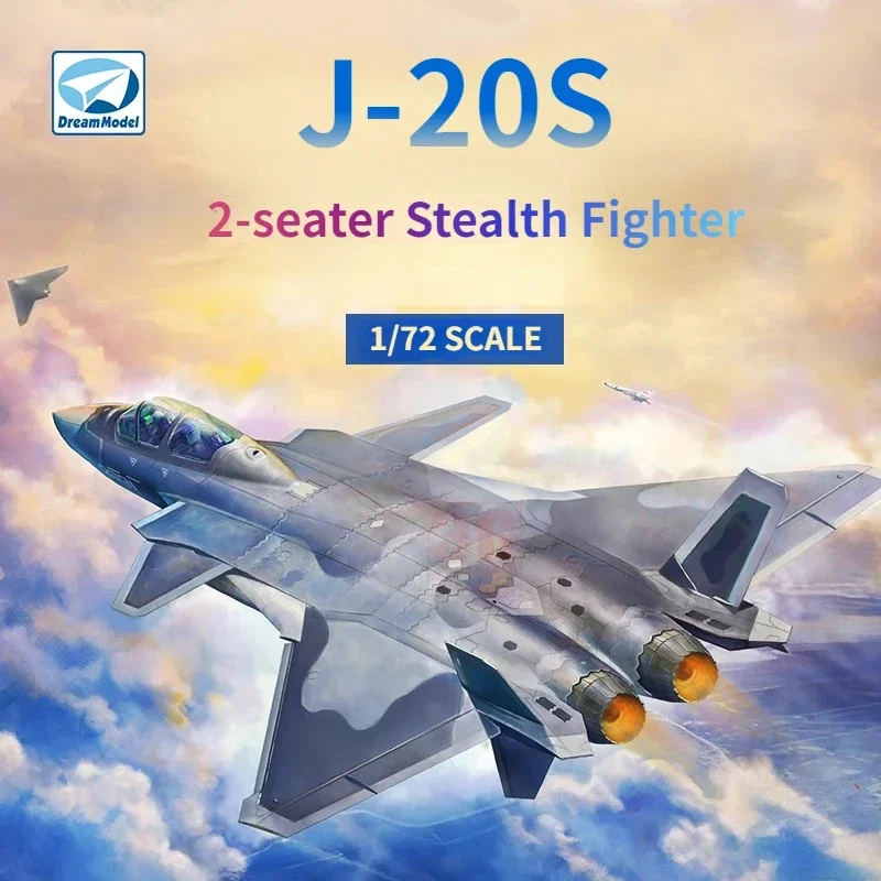 

Dream Model DM720023 Airplane Model 1/72 Chinese J-20S' Mighty Dragon 2-seater Stealth Fighter Model Toys for Modeling Hobby DIY