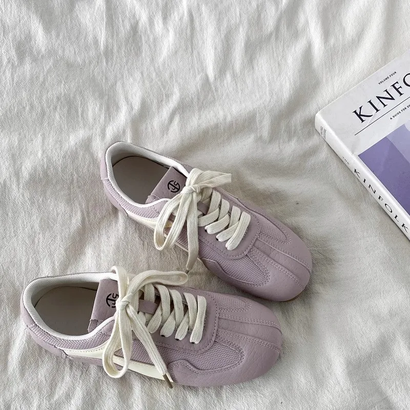 

2025 New Fashion Casual Women Flats Shoes Heels Leather Lace-up Comfort Round Toe Spring Party Summer Shoes Woman