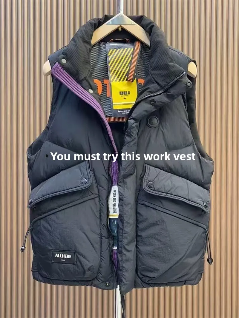 

Мужской утепленный пуховый жилет American Sle для активного отдыха, осенне-зимний, новый, с принтом, из полиэфирного волокна, молодежный, модный