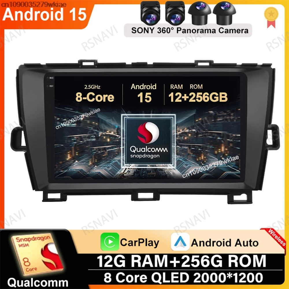 

Android 15 For Toyota Prius XW30 2009 - 2015 DSP Stereo Multimedia DVD GPS Wireless Carplay Auto 4G LTE QLED Car Radio 5G WIFI
