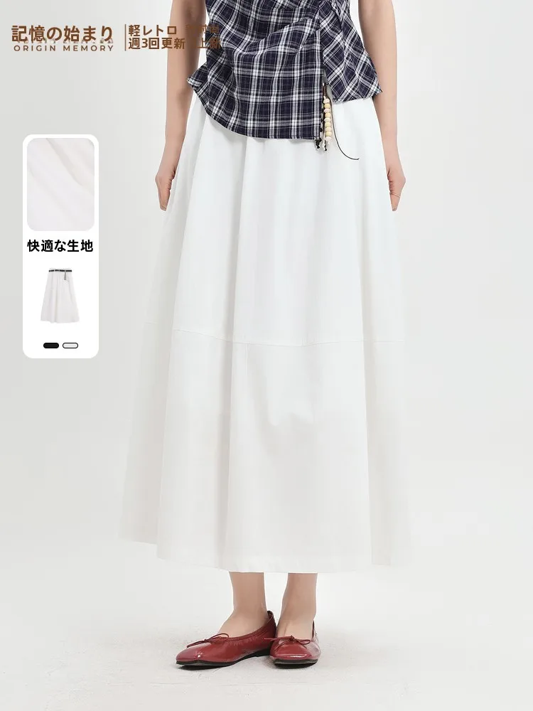 

Простая повседневная юбка А-силуэта для города Memory's Start 2026: Новинка лета, дышащая, приятная к телу, из полиэстера