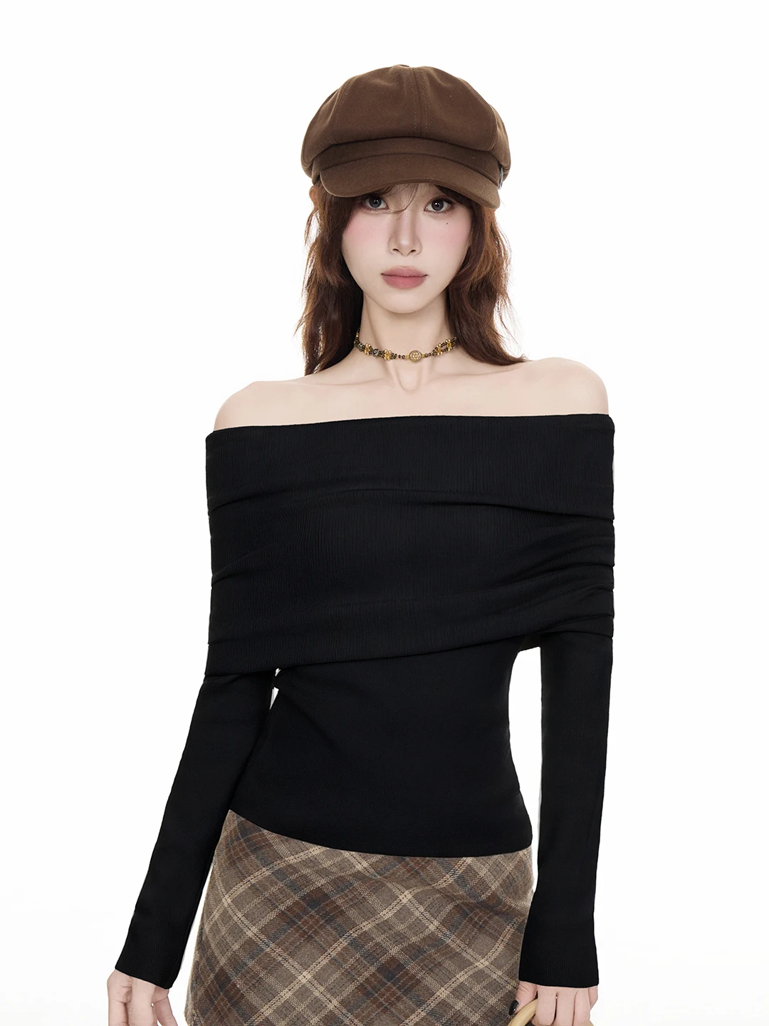 

Bla-oulder Long Sve Sweater Women's Autumn Winter Design Lazy Sle Slimming Waist T-irt Top ZRCIR Commute Sle...