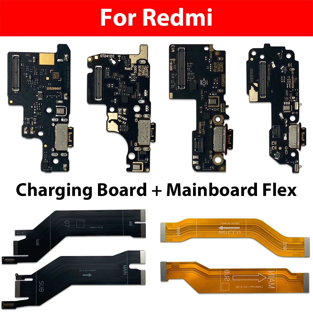 NEW For Xiaomi Redmi Note 14 5G 4G 14 Pro Plus USB Charger Connector Charging Port Micro Board Main LCD Flex Cable Replacement image 5
