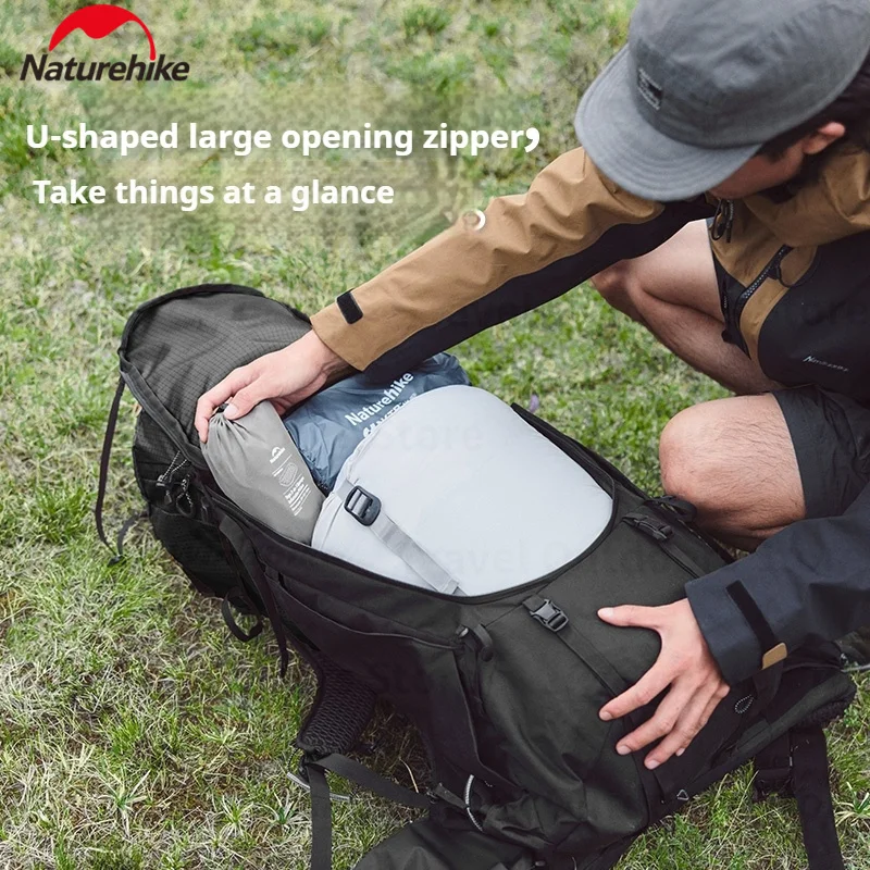 Naturehike 70L Hiking Backpack Outdoor Camping Large Capacity Climbing Rucksack Waterproof Thickened Belt With Rainproof Cover