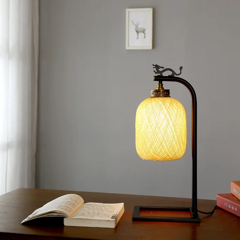 

Table Lamp Rattan Study Study Bedroom Bedside Inn Chinese Zen Ancient Style Lamps