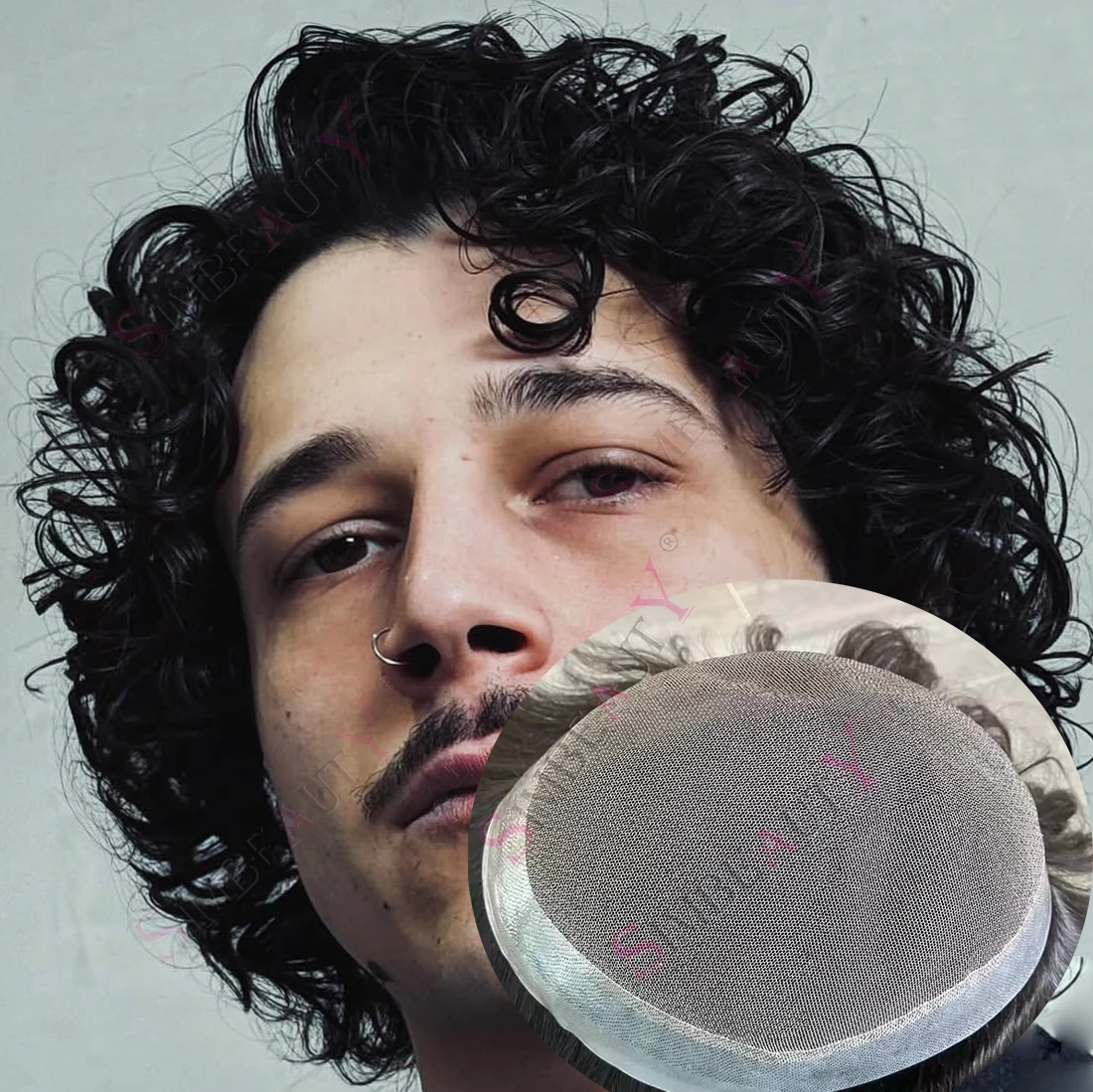 

Незаметный мужской парик из европейских натуральных волос, 26 мм, с лошадьим хвостом, на кружевной и полиуретановой основе, недорогой, для замещения волос при выпадении