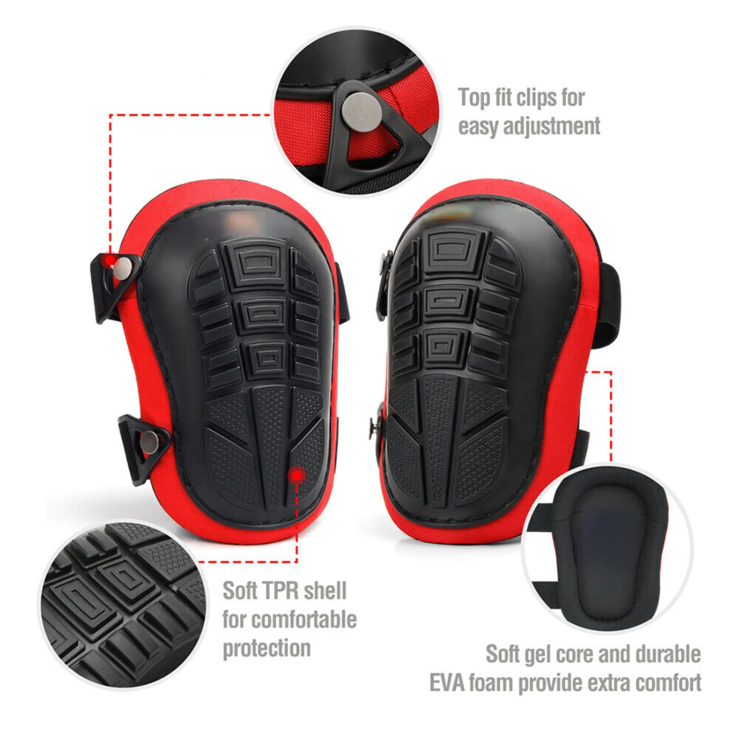 Durable, Reliable, and Protective Knee Pads for Construction, Gardening, Flooring, Carpentry, and Garage Use - Comfortable and L