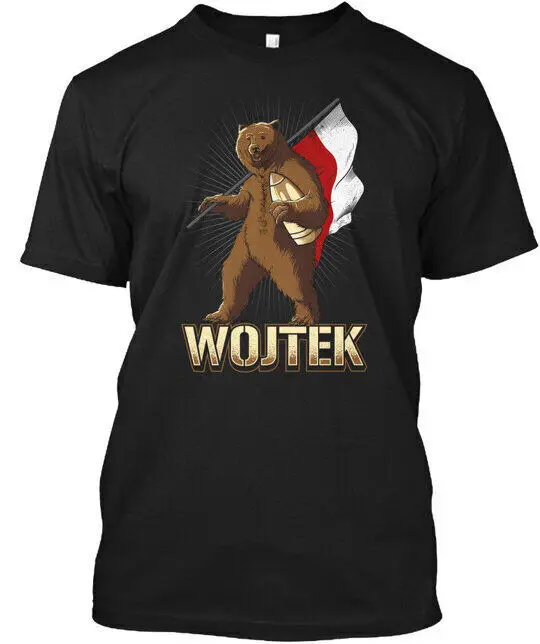 Polish Wojtek The Bear Black T-Shirt S-5XL