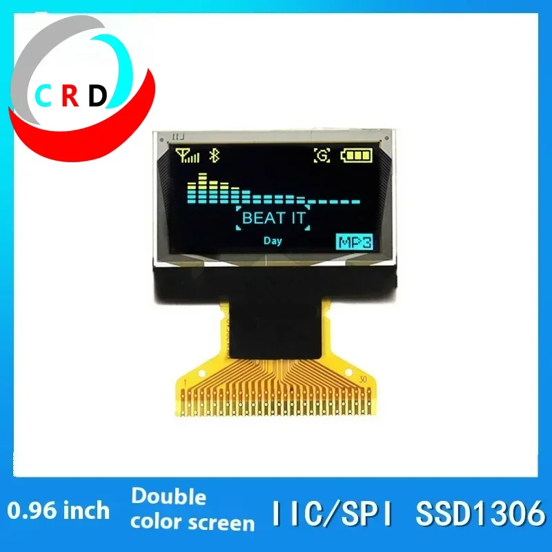 Changruida lcd oled de 0.96 polegadas 128x64 tela pequena ssd1306 porta paralela iic/spi soldagem display oled monitor esp32 portatil