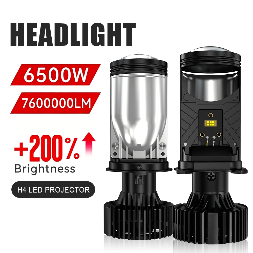 

H4 LED Projector Motorcycle Headlight Bulbs Hi/Low LED Lens Projector 6800W 7600000LM moto/car Parts Mini Lens Headlight Lamp