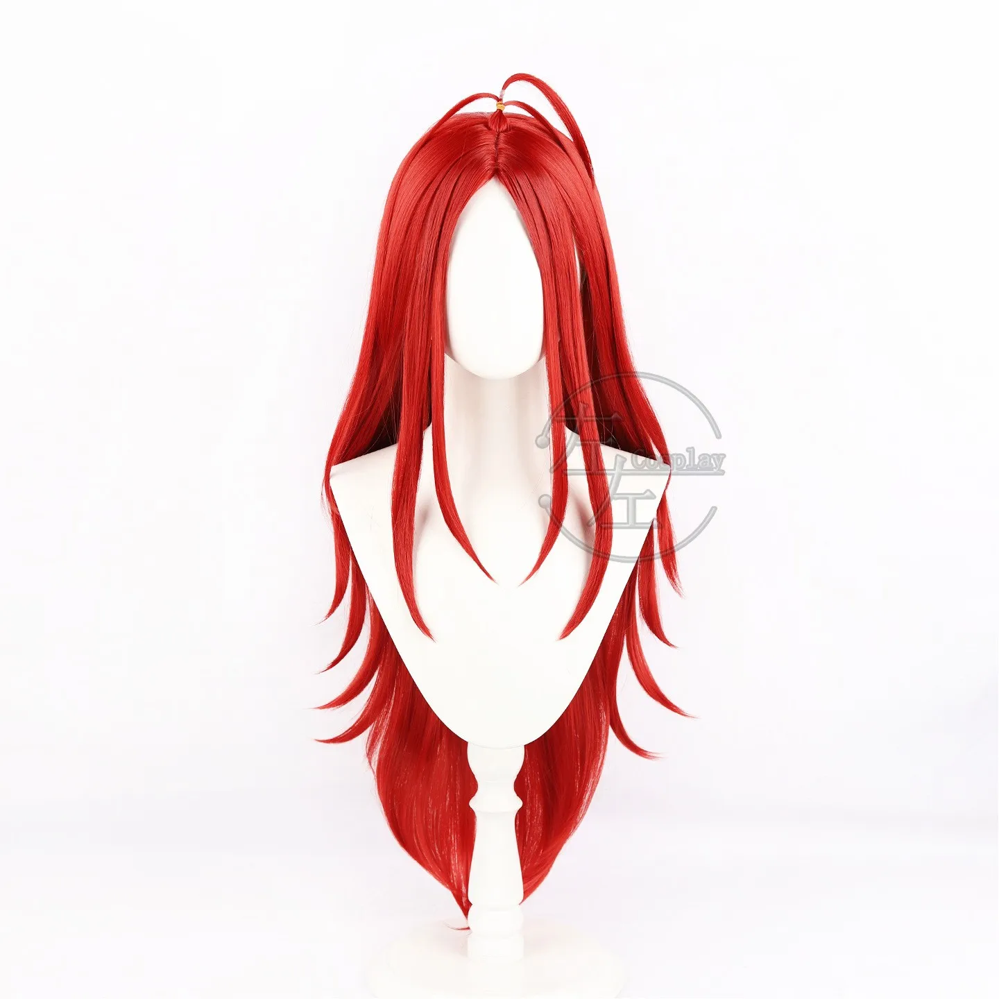 Dante Wigs Cosplay From Anime Game Nu: Carnival Red Long Braid Styled Synthetic Hair With a Chip Ponytail