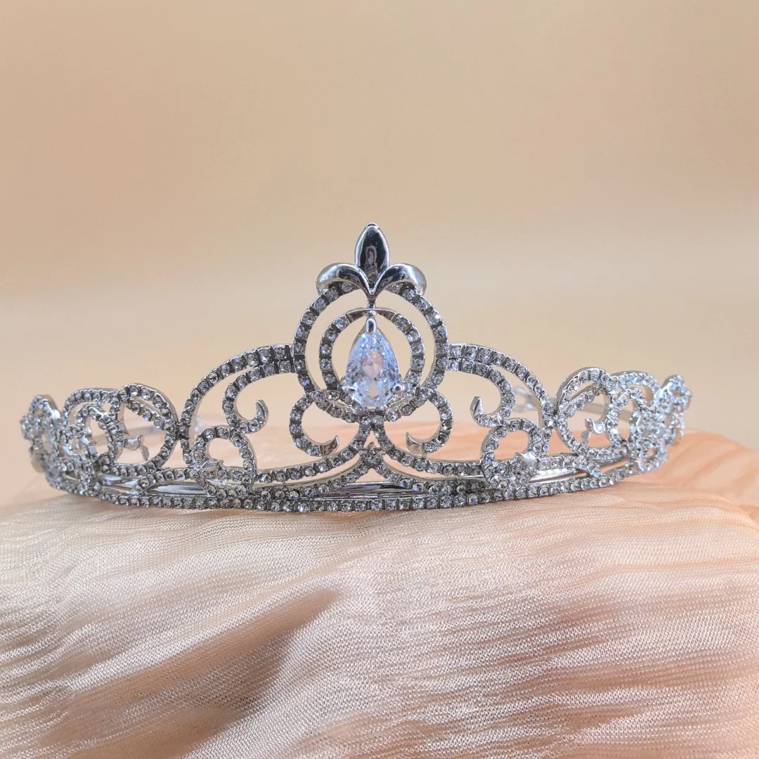 Wedding Jewelry Girls' Birthday Crown Headdress High-end Crystal Zircon Crown Headband Children's Performance Headband Hair Acce