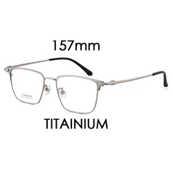 Rockjoy Titanium Eyeglasses Frame Men 157mm Oversized Glasses Frames Male Grey Spectacles for Prescsription Receipt Optical Lens