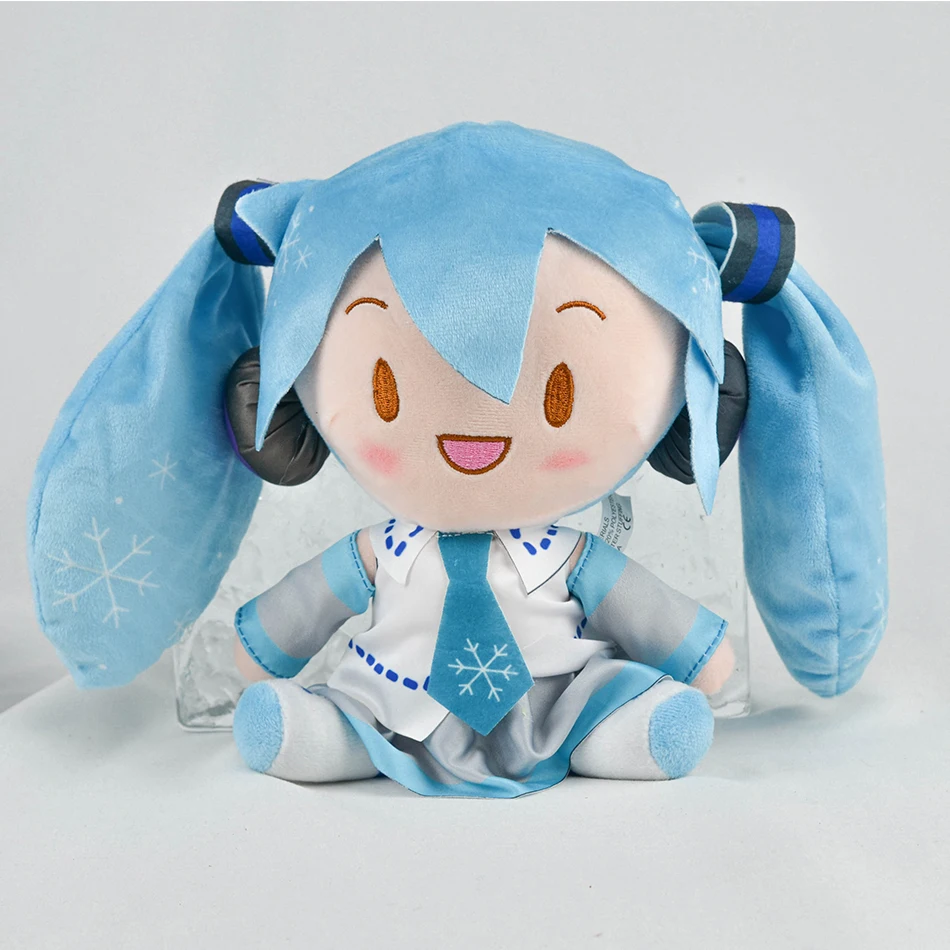 Adorable Hatsune Miku Plush  Fluffy Anime Stuffed Doll with Signature Pigtails  Cuddly Figure for Collectors & Gift Giving