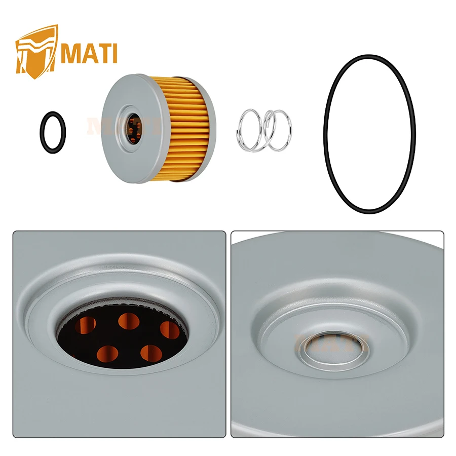 M MATI 3Pcs Oil Filter & O-ring w/Spring Kit For Suzuki Savage 650 LS650 DR650S SP500 SP600 1981-2023 16510-37450 09280-15007