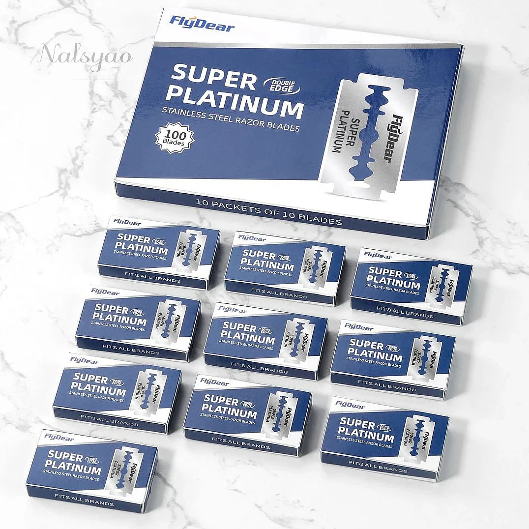 10 Pcs/100Pcs Double Edge Razor Blades for Men Shaving, Professional Barber Razor, Beard Trimmer Tool Replacement Blade