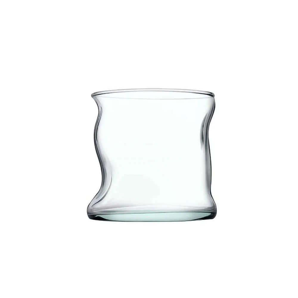 Clear Green Glass 11.5 oz Drinking Glasses Set of 2 Modern Tumbler Cups for Water Juice Beer Barware Home Kitchen Dining - view 2