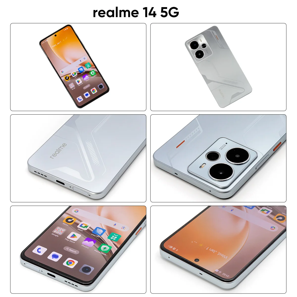 realme 14 Smartphone 5G Snapdragon 6 gen 4 Pantalla AMOLED de 6.67» y 120Hz Batería Titan de 6000mAh 45W Cámara OIS de 50MP Versión EU 5
