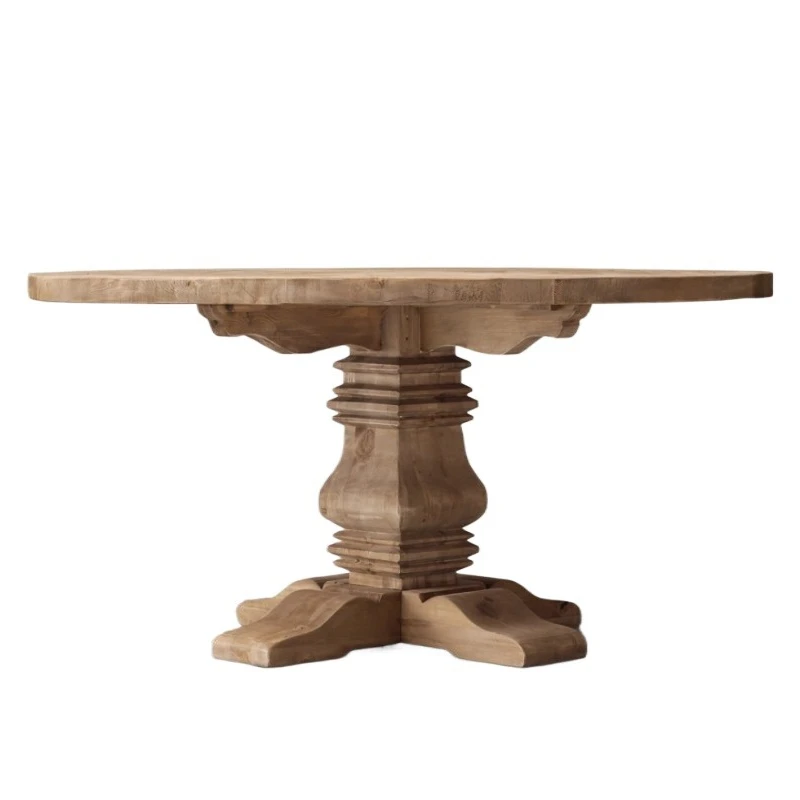 

American simple solid wood dining table restaurant furniture multi-person dining table foreign trade import factory direct sales