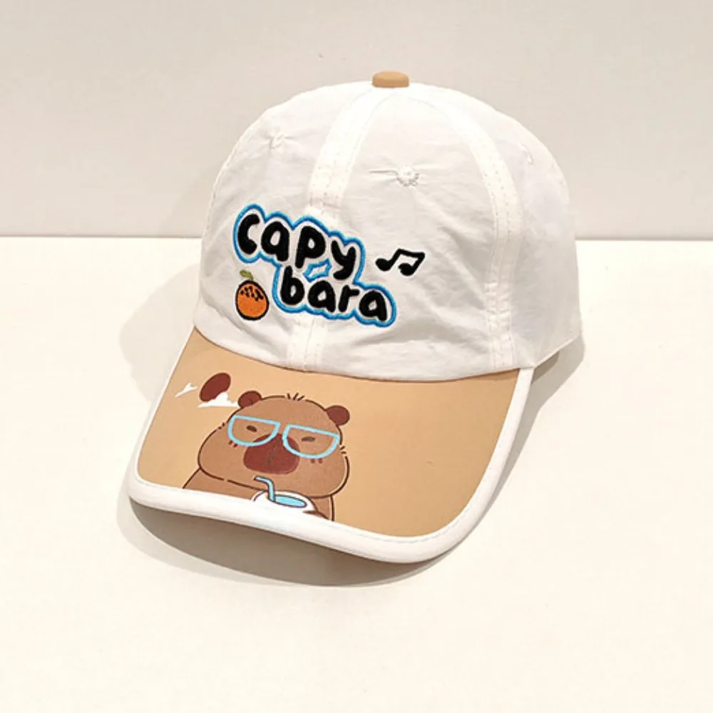 

Sweet Kawaii Capybara Baseball Hat Anti-UV Cartoon Kids Summer Sunhat Fishmen Hat Sunshade Children's Peaked Cap Travel